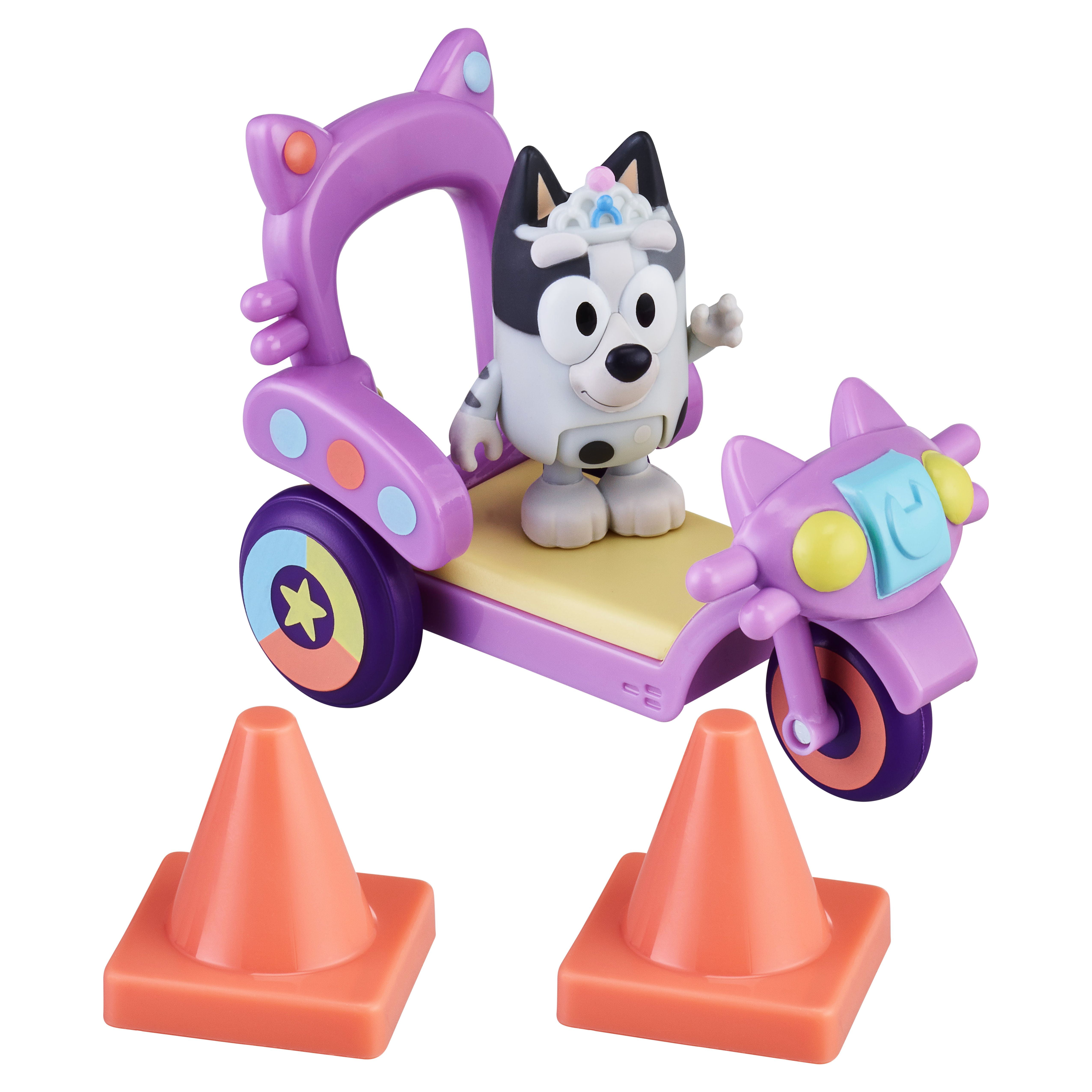 Bluey , Muffin's Cat Squad Bike with 2.5" Muffin figure, Preschool, Ages 3+
