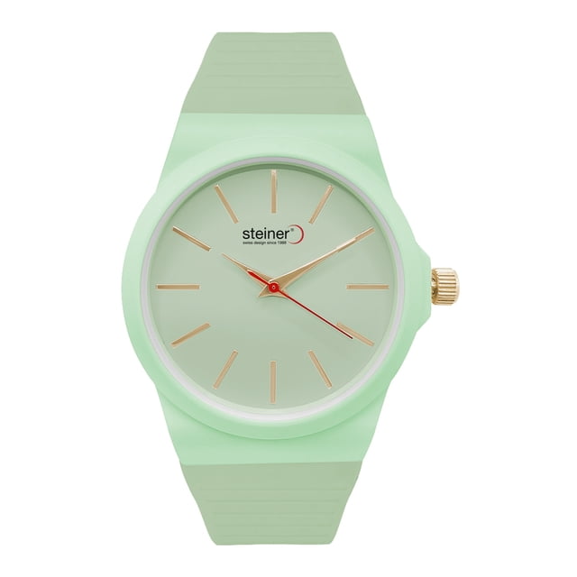 Reloj De Mujer Steiner Soft Pastel Minimalista Elegante 38mm Verde Claro