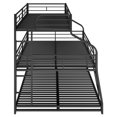 thumbnail image 4 of Twin XL/Full XL/Queen Size Triple Bunk Bed, 3 Bunk Beds/Metal triple Bunk Bed with Long, Short Ladder and Full-Length Guardrails, Triple Bunk Bed for Teens, Adults(Black), 4 of 10