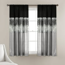 Lush Decor Night Sky Window Curtain Panel Single Black/Gray 42X63