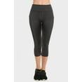 thumbnail image 3 of DailyWear Womens Athletic Capri Yoga Plex Leggings Pants with Pockets Black, Large, 3 of 7
