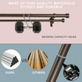 thumbnail image 2 of Dark Bronze Double Curtain Rods 36 to 72 Inches (3-6 Feet),1-Inches Front and 5/8 Inches Back Adjustable End Cap Double Window Drapery Rod for Drapes and Curtains, 2 of 12