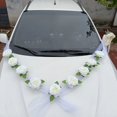 thumbnail image 2 of Decoración de coche de boda, cabeza de coche, flores, suministros para bodas, diseño principal del coche de boda, simulación creativa, flores de bienvenida, decoraciones de caravanas, 2 of 6