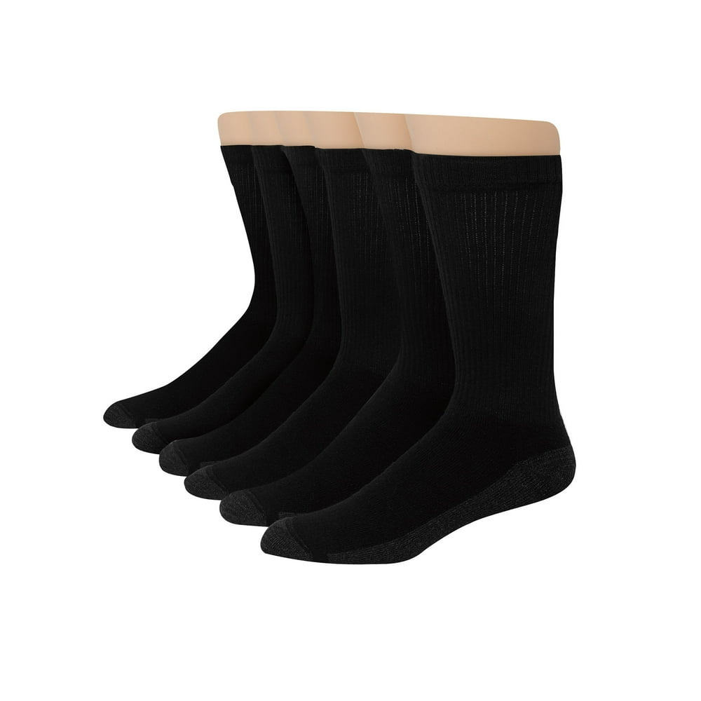 Hanes Men's Big & Tall Comfort Top Crew Socks, 6 Pack