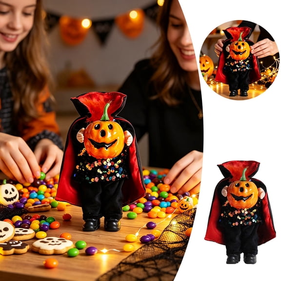 Ailezt Halloween Decor Headless Pumpkin Figurine Autumn For Mantle Shelf Centerpiece Gothic Halloween Resin Art Collectible For Home Seasonal Display