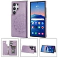 thumbnail image 5 of Dteck for Samsung S24 Ultra Case With Card Holder & Screen Protector,Women Flower Magnetic Back Flip Wallet Case Phone Case for Samsung Galaxy S24 Ultra 5G,Purple, 5 of 8