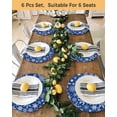 thumbnail image 4 of 15 Inch Round Placemats Set of 4, Blue Christmas Non Slip Heat Insulation PP Table Mats, Snowflakes Xmas Winter Vintage New Year Washable Place Mats for Kitchen Dining Party Table Decor, 4 of 7