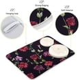 thumbnail image 4 of Vivid Floral Dark Dish Drying Mat for Kitchen Counter, Ultra Absorbent Reversible Microfiber Dishes Drying Rack Pad Heat-resistant Mats 18x24 Inch, 4 of 7
