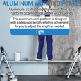 thumbnail image 3 of TEQIN Telescoping Plank, Aluminum Work Platform with Anti-Slip Surface, Extendable Scaffold Plank,Scaffolding Board with Non-Slip Platform Scaffolding Ladder Accessories for Painting Repair Cleaning, 3 of 5