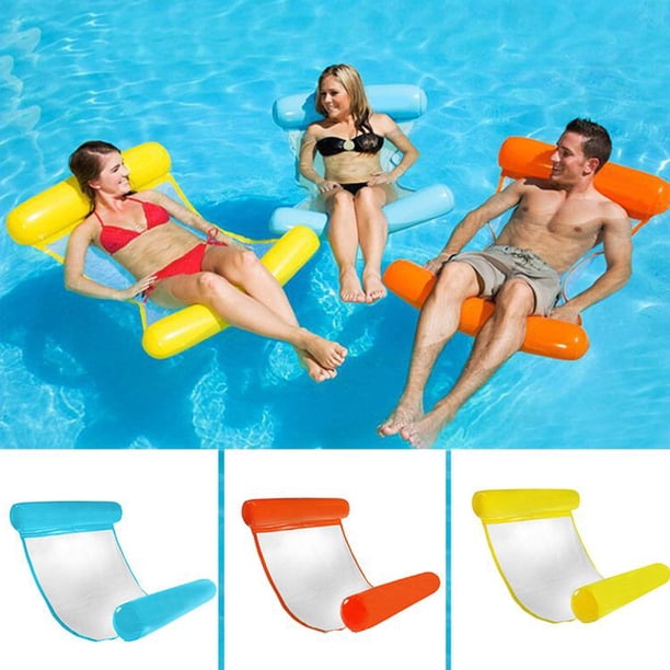 Pcs Summer Floating Water Hammock Float Lounger Floating Toys Inflatable Floating Bed Beach Swimming Pool Bed Chair Gifts heqiyong LED