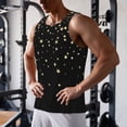 thumbnail image 5 of Pofeuu Star Silver Glitter Print Men's Workout Tank Tops Sleeveless Muscle Gym Shirt Quick Dry-4X-Large, 5 of 7