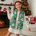 thumbnail image 3 of Xixirimido Cats with Christmas Hat Green Pattern Boys Girls Fleece Vest Sleeveless Stand-up Collar Jacket with Pockets Full-Zip Fall Winter Warm Outerwear for 3T, 3 of 7