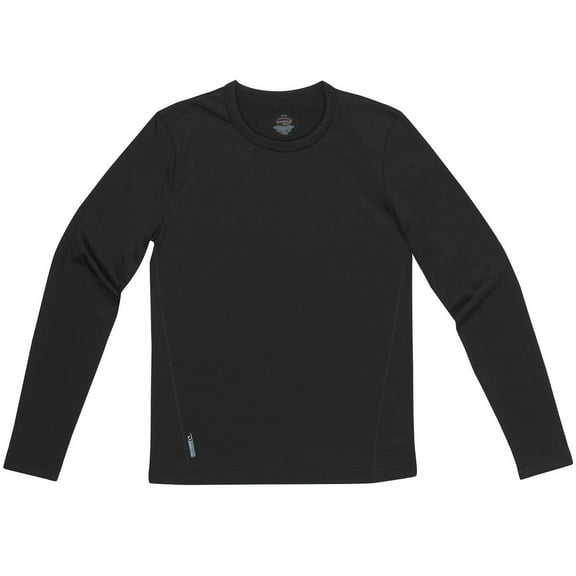 Duofold By Champion Youth Varitherm Flex Weight Baselayer Crew, Black, XSmall