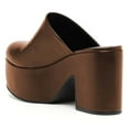 thumbnail image 4 of YDN Women Comfortable Almond Closed Toe Slip On Mules Cozy Platform Chunky High Heel Sandals Party Dress Daily Shoes Size 10 Brown, 4 of 4