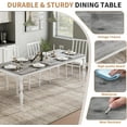 thumbnail image 3 of Rectangular Dining Table for 6, 78 Inch Rustic Farmhouse Kitchen Table with Large Tabletop, Long Wooden Dining Room Table with Heavy Duty Legs, Dinette and Dinner Desk for Party, Big Family，Grey, 3 of 7