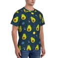 thumbnail image 2 of Bixox Men's Avocado in Space Printed Short Sleeve Skinny Athletic T-Shirt, 2 of 6