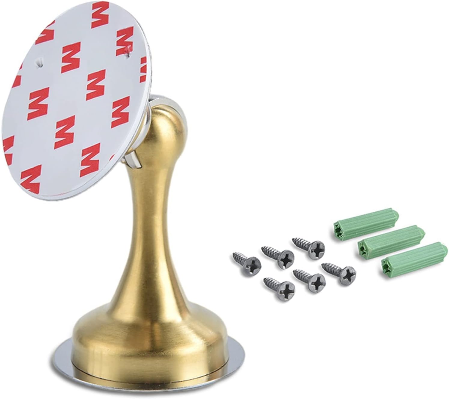 Stainless Steel Magnetic Sliver Door Stop Stopper Holder Catch Floor Fitting with Screws for Bedroom Family Home Etc 1Pcs