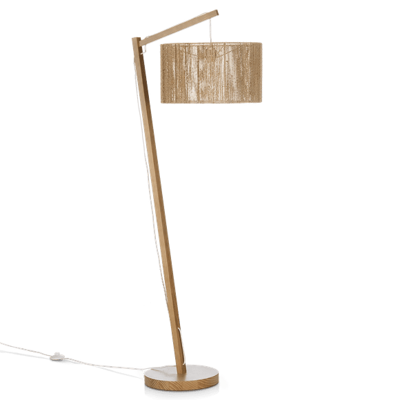 Bouclair Natural Natural Hemp Rope & Wood Floor Lamp