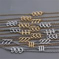 thumbnail image 2 of Shiqi-bracelet Numéro d'Ange en Acier Inoxydable pour Femmes Chaîne Cheville Réglable Minimaliste Numérologie Bijoux, 2 of 4