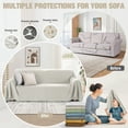 thumbnail image 7 of Timeles Couch Covers Washable Oversized Sofa Slipcovers with Tassels Sectional Couch Cover Soft Sofa Blanket Durable Furniture Protector for Kids Pets (71" x 150", Cream), 7 of 7