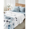 thumbnail image 5 of Queen Flat Sheet Only Blue Dandelion Dragonfly Soft Microfiber Cooling Bedding Sheets Black and White Style Flat Bed Sheet for Hotel,Home Decor, 5 of 9
