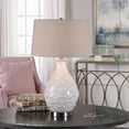 thumbnail image 2 of Bowery Hill Modern Table Lamp in White Gloss and Light Oatmeal, 2 of 2