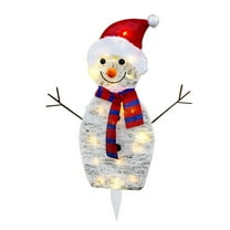 BESTSKY Illuminated Christmas Snowman Yard Decoration for Outdoor Garden Scene,Weather Resistant Family Holiday Decor with Festive Ambiance Snowman Christmas Decorations