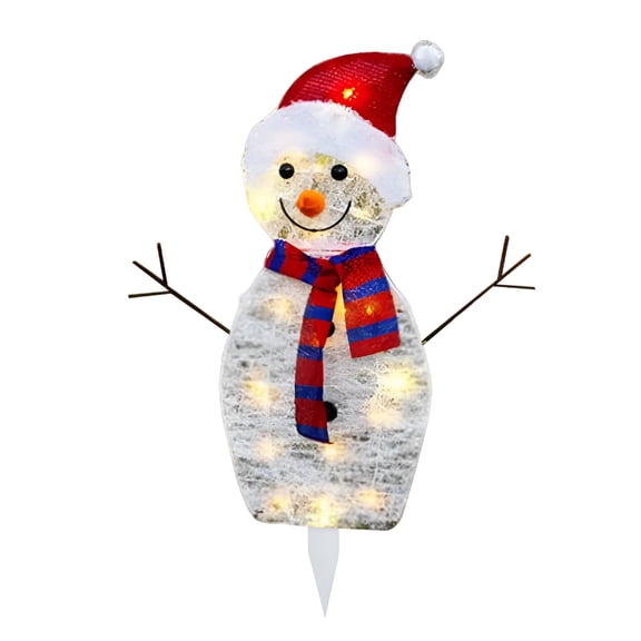 BESTSKY Illuminated Christmas Snowman Yard Decoration for Outdoor Garden Scene,Weather Resistant Family Holiday Decor with Festive Ambiance Snowman Christmas Decorations