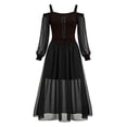 thumbnail image 2 of Plus Size Halloween Dress for Women Cold Shoulder Lace Up Long Sleeve Mesh Gown Costume Party, 2 of 8
