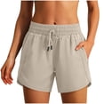 thumbnail image 1 of cfhntfmh Women's Running Shorts with Zip Pockets Athletic Shorts Quick Dry Lightweight Workout Drawstring Gym Shorts, 1 of 7
