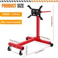 thumbnail image 2 of Support Moteur, Support Moteur Rotatif avec Construction en Acier Pliable, Base à 4 Roulettes et 4 Bras Réglables, Chariot Élévateur pour Réparation Automobile, 750 lbs Ou 1500 lbs, Orange Ou Rouge, 2 of 6