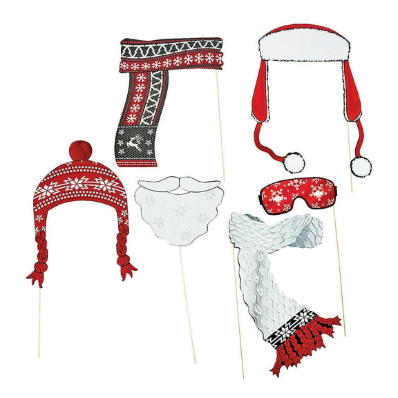 Red & White Stick Costume Props - Apparel Accessories - 6 Pieces