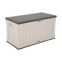 Lifetime Outdoor Polyethylene Deck Box, 116 Gallon Capacity, Tan & Brown (60186)