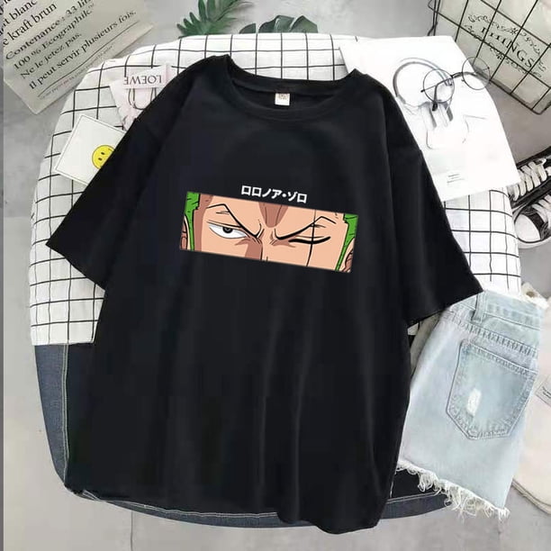 Blusa Playera Camiseta Estampada Casual De Manga Corta Suelta Para Mujer / Comic Figura One Piece Luffypangjing