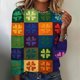 thumbnail image 1 of Xuyuer St. Patrick's Day Sweatshirt for Women Lucky Shamrock Long Sleeve Shirt Ireland Clover Print Pullover Tops, 1 of 4