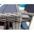 thumbnail image 5 of Sorrento 7-Piece Resin Wicker Outdoor Patio Furniture Dining Table Set in Gray w/ Dining Table and Six Cushioned Chairs (Flat-Weave Gray Wicker, Polyester Light Gray), 5 of 8