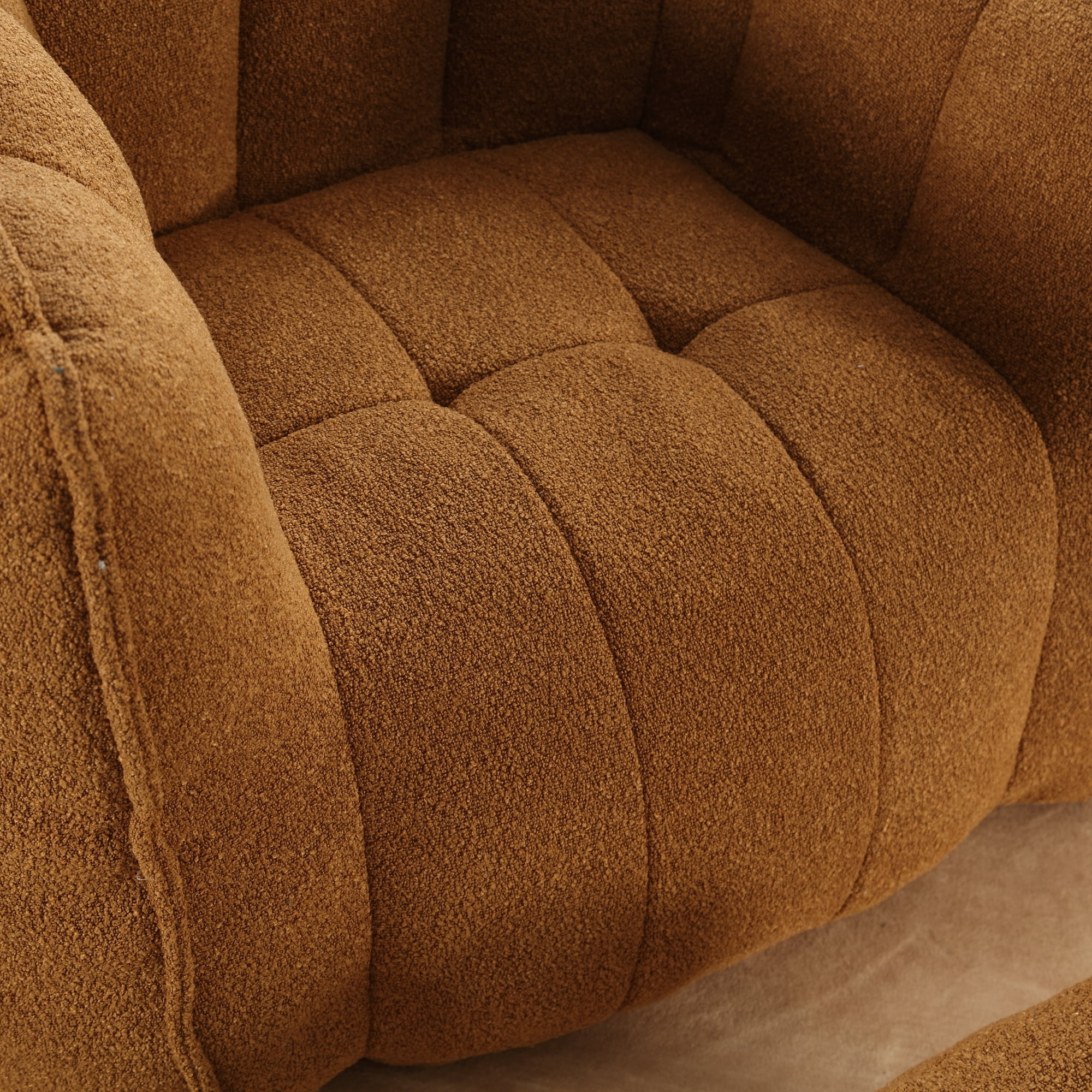 Bean Bag Chair with Footstool, Soft Lightweight Filled Bean Bag Sofa Chair with High Resilient Foam, Chenille Adult Bean Bag Chair with Armrests for Adults to Game, Read, Watch TV, Khaki