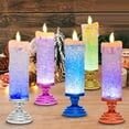 thumbnail image 4 of Christmas Candle Colorful Crystal Decoration Ice Real Wax Glass Flameless Candles, Battery Operated Candles with Warm Flickering Flame, Realistic LED for Home Decor, 4 of 5