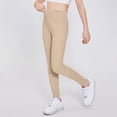 thumbnail image 5 of Wxirdiow Girls Flare Leggings Girls Leggings High Waist Athletic Yoga Pants with Pockets Dance Running Tights Khaki Size,9-10 Years, 5 of 7
