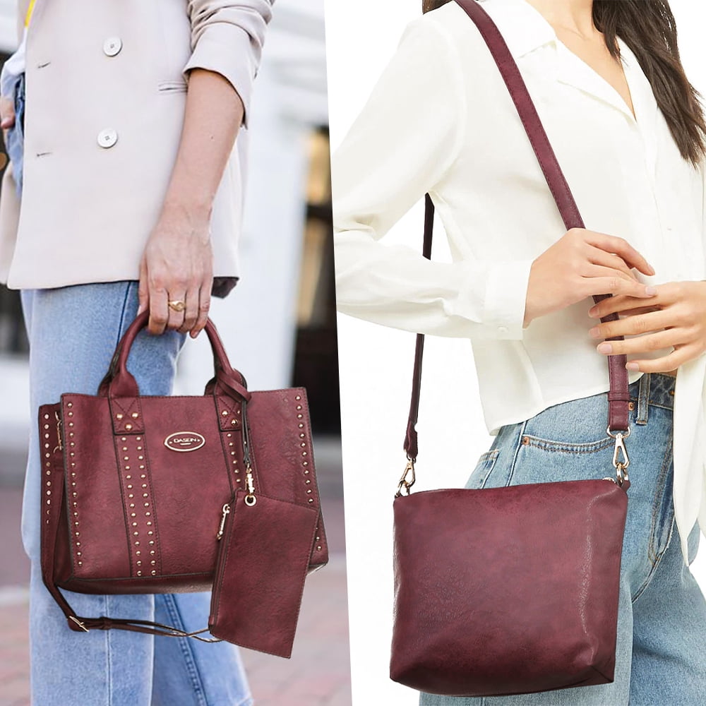 Women's 3Pcs Purse Handbag Shoulder Bag Tote Satchel Hobo Bag Briefcase Work Bag for Ladies