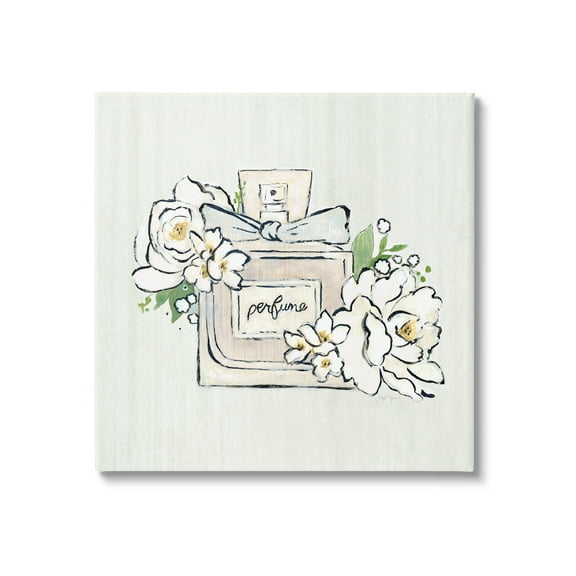 Stupell Industries Glam Fashion Perfume Bottle Blooming Flower Buds Graphic Art Gallery Wrapped Canvas Print Wall Art, Design by Tava Studios