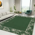 thumbnail image 4 of Garvee 9'x12' Solid Floral Area Rugs Modern Bordered Washable Rugs, Soft Non Slip Carpet Low Pile Rug for Living Room Bedroom Home Decor, Green, 4 of 9