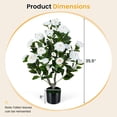 thumbnail image 3 of Gymax 2-Pack Artificial Camellia Tree 35.5'' Faux Flower Plant in Cement-Filled Pot Maintenance-Free Realistic Greenery Potted Plant, 3 of 8