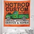 thumbnail image 1 of Vintage Trucks Tapestry, Retro Style Vehicle in a Garage Themed Poster Art, Fabric Wall Hanging Decor for Bedroom Living Room Dorm, 5 Sizes, Green Burnt Orange, by Ambesonne, 1 of 1