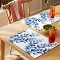 thumbnail image 4 of Elegant Leaves Placemats Set of 8 Spring Botanical Garden Leaf Retro Place Mats Indoor Wipeable Table Mats Washable Cloth Dining Table Placemats for Kitchen Holiday Party Home Decor 13x19 Inch, 4 of 9
