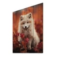 thumbnail image 2 of Designart "Arctic Fox Alaska Encounter" Animals Print on Natural Pine Wood, 2 of 5