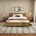 thumbnail image 2 of Miekor Furniture PINE SOLID WOOD QUEEN SIZE BED, SOLID AND STABLE, NO BOX SPRING NEEDED, RUSTIC YELLOW COLOR No9238, 2 of 9