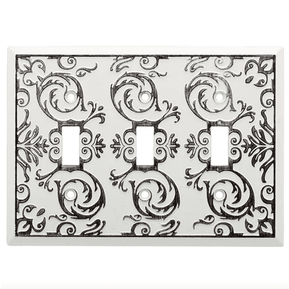 Brainerd W27114-WW Fairhope White Wash Triple Switch Cover Plate