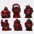 thumbnail image 2 of Feng Shui 2 Po Résine Rouge Laughing Buddha Statue Figurines Ensemble de 6 BS001, 2 of 7