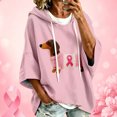 thumbnail image 2 of Cancer Awareness Hoodies Women Hooded Pink Ribbon Sweatshirt | Batwing 3/4 Sleeve, Oversized, Pullover, Cute Pattern, Fall Comfort, We Wear Pink in October, Sweat Shirts, Ladies Sweaters, 2 of 4